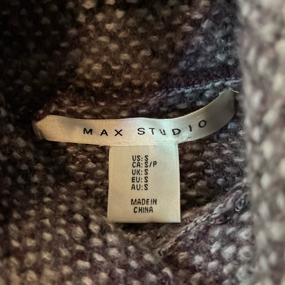 Max Studio Purple Knit Turtleneck Sweater. Size Small. - Picture 3 of 3